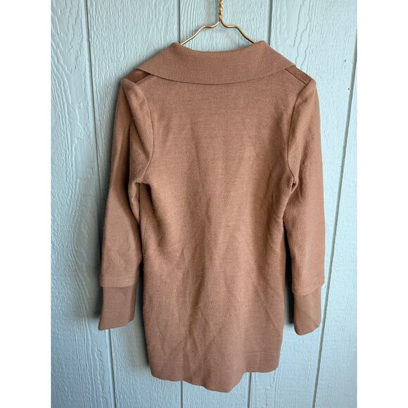 Olsen Europe 100% Wool Knit Coat / Cardigan | Camel Brown | Classic Tailored - Picture 8 of 8